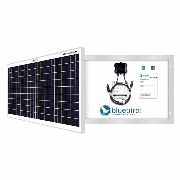 50 Watt - 12 Volt Monocrystalline PERC Bluebird Solar Panel 