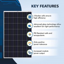 Bluebird 250 Watt 24 Volt Mono crystalline PERC Solar Panels BIS Certified