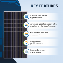 Bluebird 375 Watt 24 Volt Mono crystalline PERC Solar Panels, BIS Certified