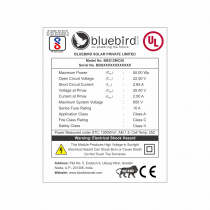 50 Watt - 12 Volt Monocrystalline PERC Bluebird Solar Panel