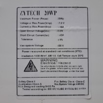 20W Zytech Solar Panel