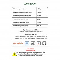 Loom solar panel 40 watt 12 volt poly crystalline