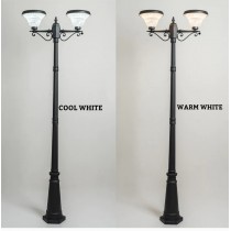 16W TWIN HEAD SOLAR  GARDEN LIGHTS DOUBLE LIGHT WITH POLE