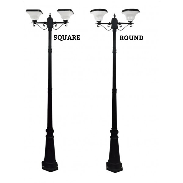 16W TWIN HEAD SOLAR  GARDEN LIGHTS DOUBLE LIGHT WITH POLE