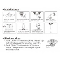 16W TWIN HEAD SOLAR  GARDEN LIGHTS DOUBLE LIGHT WITH POLE