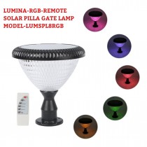 Solar RGB Gate pillar light with Remote