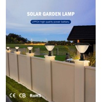 Solar RGB Gate pillar light with Remote