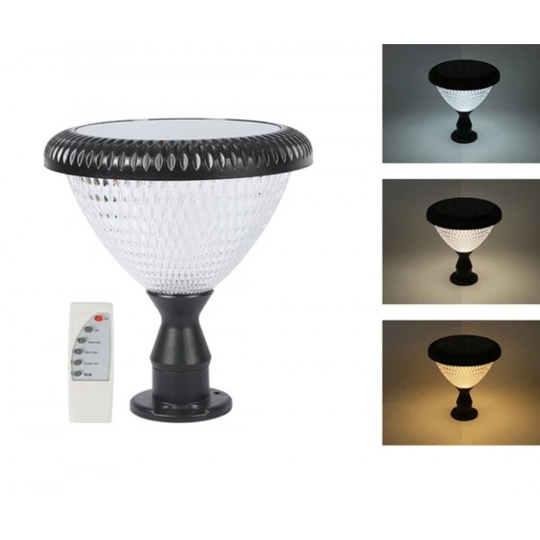 Solar RGB Gate pillar light with Remote 