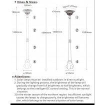SOLAR LANDSCAPE GARDEN LIGHTS WITH ALUMINUM DESIGNER POLE-SINGLE LIGHT- 1600MM HEIGHT