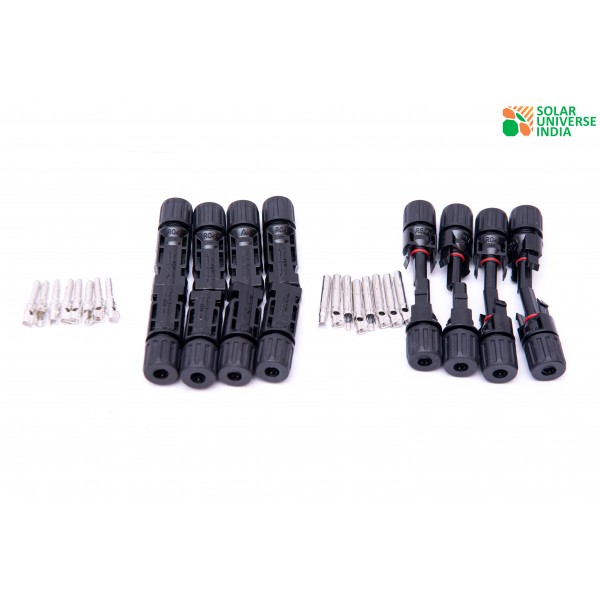 Solar Mc4 Connectors Wire Connector (Black, Pack of 8)