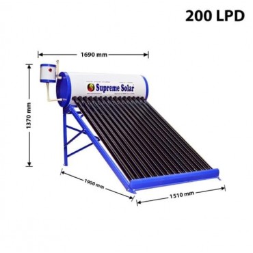 200 LPD ETC Supreme Solar Water Heater with AUX Tank