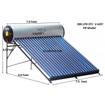 300 LPD ETC V-Guard VHot Pressurized Solar Water Heater