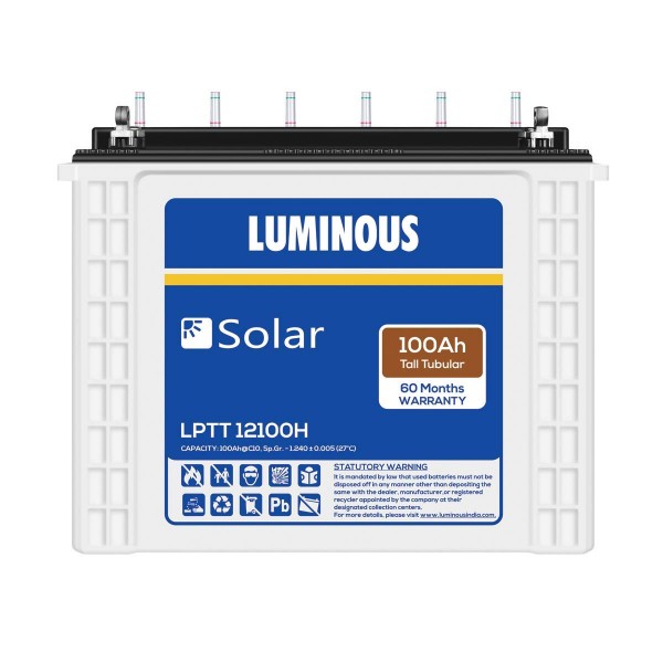 Luminous Solar 100 Ah Tubular Battery